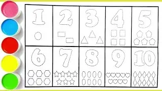 1234567890, Let's Draw Numbers! 1-10 Step-by-Step for Kids & Toddlers | Kids Drawing Video,1