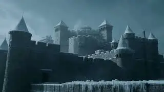 Medieval Castle Winter Ambience ❄️ Heavy Snowstorm & Crackling for Sleep to fall Asleep to and Dream