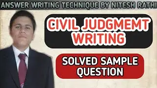 RJS | SOLVED QUESTION OF CIVIL JUDGMENT WRITING BY NITESH RATHI