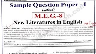 MEG 8 Important Questions | MEG 8 Important Questions with Answers | MEG 8 Sample Paper | MEG 8