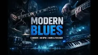 Modern Blues Backing Track | C Minor | 88 BPM | Dark & Focused