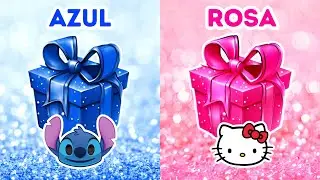 ELIGE TU REGALO 🎁 AZUL O ROSA 💙💗 Desaf&iacute;o de 2 Cajas de Regalo 😱 Elige 1 Regalo de 2 😍🤩