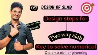 09* Design steps of Two way slab | DSR | Civil engineering diploma #education