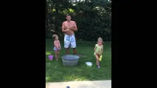 ALS ice bucket challenge fail , kid nailed it. What they say about ice water is true..