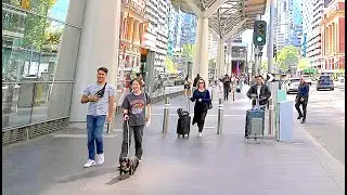 Walking in Spencer Street Melbourne [4K】