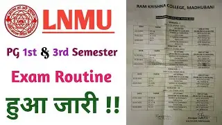 LNMU Pg first and third semester exam routine 2021