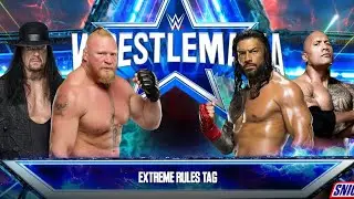Brock Lesnar undertaker vs The Rock Roman reigns