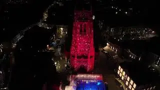 Rolschaatspiste en lichtprojectie op de Tongerse Grote Markt.