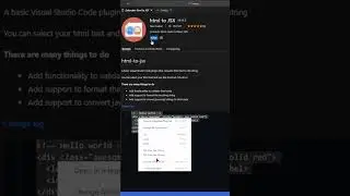 How to Convert HTML to JSX Shortcut |  #coding #programming #shorts #javascript #react #ytshorts