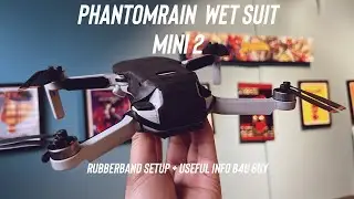 Waterproof? DJI Mini 2 flying in the rain! Phantomrain Wet suit rubberband setup + more info b4u buy