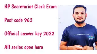 HP Secretariat Clerk exam post code 962 official Answer key 2022
