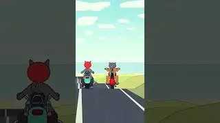 together ride #biker #animation #cartoon #kidcartoon #shorts #short #foryou #forkids #motorcycle #up