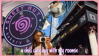 Cafe Vlog☕️🧋 | Day Out With Roomie | Mukbang + European Cafe, Sweet Hut, Buldak Ramen, and Apt Tour