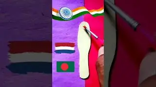 Easy Stick flag 🇮🇳🇳🇱🇧🇩 #shorts #flag #art #stik ##viral