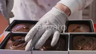 Making chocolate fudge at candy factory | Stock Footage - Envato elements