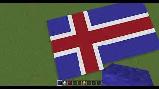I Made Flag of Iceland Pixel Art / Hice la bandera de Islandia Pixel Art (Minecraft)