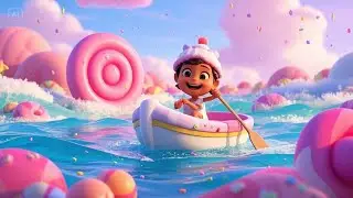 Row Row Through the Candy Sea | Sweet Adventure Rhyme for Kids | Nursery Rhymes & Songs for Children