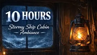 10 Hours of Rain & Storm at Sea Cozy Ship Cabin