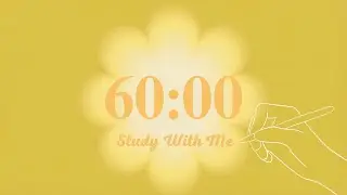 1 Hour Silent Study Timer | Soft Alarm Only | yellow Aesthetic Flower 🌸 | ADHD-Friendly