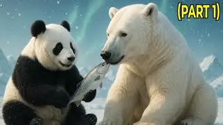 Cute Panda and Polar Bear Share a Sweet Snack🐼😂