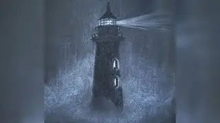 How to Draw a Lighthouse with White Charcoal on Black Paper