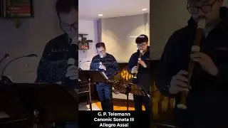 George P. Telemann Canonic Sonata III, Allegro Assai, Alto Recorder #recorderplayer #telemann #duet