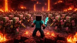 One Steve vs Zombie Pigman Army ⚔️🔥Outnumbered, fearless, pure survival👀: #ZombiePigman#OneManArmy