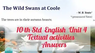 The wild swans at coolie 10th SSLC English Unit 4 Textual activities #sslc2025 #sslcenglishnotes