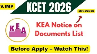 KEA UG CET 2026 | KCET Application Form 2026 Documents required | Kcet Updates 2026