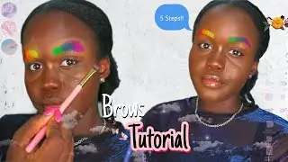 Rainbow Eyebrows Tutorial. 5 EASY STEPS!! // beginner friendly