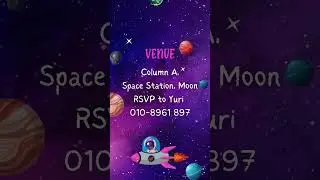 Outer Space Girl Birthday Video Invitation with RSVP Tracking