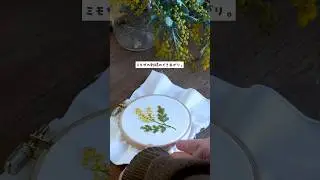 【作り方】図案なしでできる！春を感じるお花の刺繍　#刺繍のやり方 #刺繍初心者 #embroidery #刺繍教室 #ミモザ