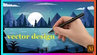 Modern Vector Landscape Illustration | Adobe Illustrator Digital Art | Dsign69x