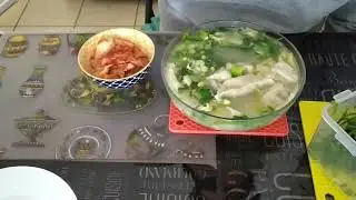 I made dumpling soup with leftover potato soup.