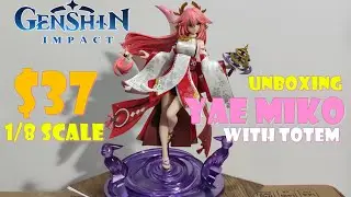 Unboxing Yae Miko with totem (Removable topping) Action Figure 1/8 scale? Genshin Impact!
