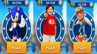 Sonic Dash vs Tag With Ryan vs Subway Surfers - All Characters Unlocked Gameplay 2020