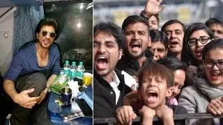 Huge crowd greets Shah Rukh Khan in Delhi
