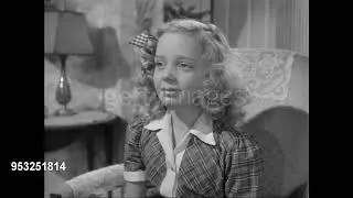 1946 Doctor Watson (Nigel Bruce) tries to comfort crying girl with duck impression