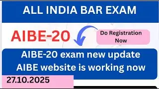 AIBE-20 New update website is working Do Registration Now#aibe20examregistration