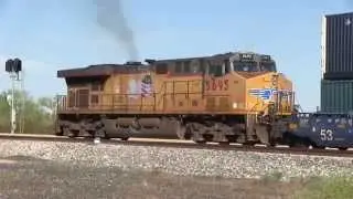 Union Pacific 5695 As Rear DPU Shoving It's Train Into Motion