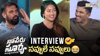 Naa Peru Surya Team Funny Interview | Allu Arjun, Anu Emmanuel, Vakkantham Vamsi - Filmyfocus.com