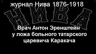 Врач Антон Эренштейн у ложа  царевича Каракача.Земцов,описание журнал Нива 1876-1918