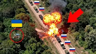 Forest Road Ambush Leaves Russian Convoy Defenseless Against Ukrainian Drones