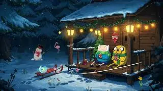 Snowy Night at the Treehouse 🎄 Festive Lofi Beats (Adventure Time)