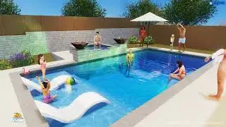 Staycation Fiberglass Pools - Kinney Family - Wylela Beach Grande 16x30 & Spa