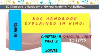 Ch-3Joints, Synovial Joints, Types of Synovial Joints, BDC in Hindi Part-2
