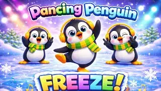 Dancing Penguin Freeze 🐧❄️ | Dance & Freeze Song for Kids#rhymes #kidsrhymes #viral 