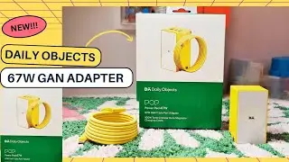 Unboxing Daily objects POP 67 GaN triple port adapter (yellow) 