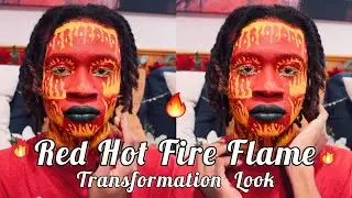 Red Hot Fire Flame Transformation Look #transformationlook