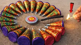 Lot Of Diwali BIG Anar VS Chakri VS Black Matchstick Chain Reaction Domino 😱